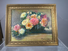 Load image into Gallery viewer, Dollhouse Miniature ~ Vintage Artist Mincer &quot;Roses In A Bowl&quot; Henri Fantin-Latour Reproduction Painting
