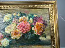 Load image into Gallery viewer, Dollhouse Miniature ~ Vintage Artist Mincer &quot;Roses In A Bowl&quot; Henri Fantin-Latour Reproduction Painting
