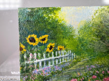 Load image into Gallery viewer, Dollhouse Miniature ~ Vintage Artist O. Calley Sunflower Garden Signed Original Painting
