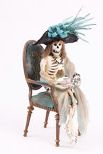 Load image into Gallery viewer, Dollhouse Miniatures ~ Halloween Patricia Paul Skeleton Ladies Having Coffee - Ursula Sauerberg Estate
