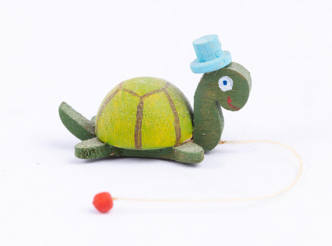 Dollhouse Miniature ~ David Krupick Wooden Turtle Toy - Ursula Sauerberg Estate