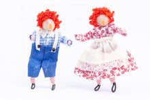 Load image into Gallery viewer, Dollhouse Miniature ~ Handmade Raggedy Ann &amp; Andy Dolls - Ursula Sauerberg Estate

