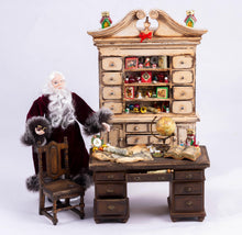 Load image into Gallery viewer, Dollhouse Miniature ~ Decorated Father Christmas Desk &amp; Large Bookshelf
