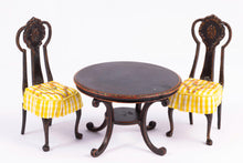 Load image into Gallery viewer, Dollhouse Miniature ~ Hand Painted Rooster Cabinet with Matching Table &amp; Chairs
