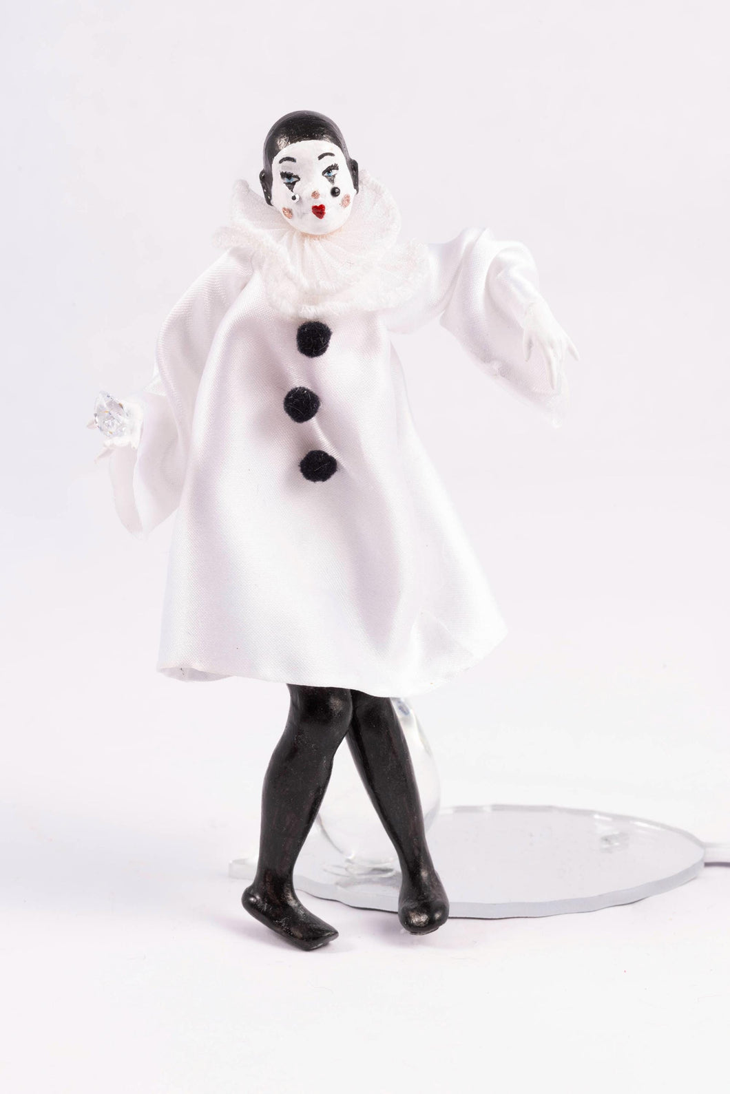 Dollhouse Miniature ~ Pierrot Doll - Fern Vasi Handmade Doll