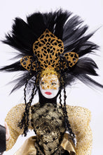 Load image into Gallery viewer, Dollhouse Miniature ~ Woman Dressed in Masquerade Outfit by Fern Vasi
