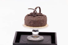 Load image into Gallery viewer, Dollhouse Miniature ~ The English Kitchen Chocolate Cake on Cake Stand - Handmade
