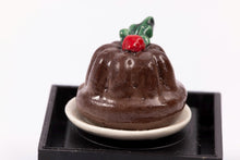 Load image into Gallery viewer, Dollhouse Miniature ~ Deborah McKnight Plum Pudding on Plate - Handmade
