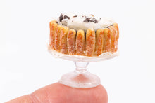 Load image into Gallery viewer, Dollhouse Miniature ~ Cake with Lady Fingers on Glass
