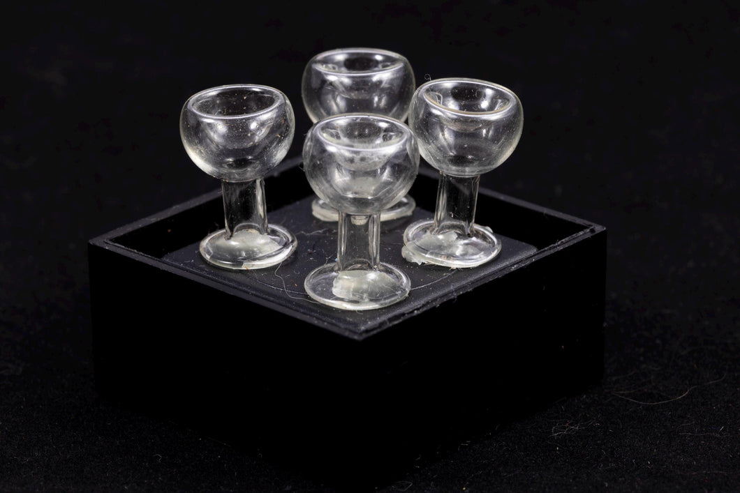 Dollhouse Miniature ~ Hand Blown Wine Glasses - Set of 4