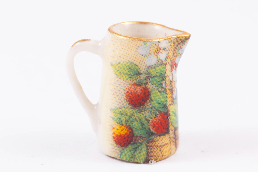 Dollhouse Miniature ~ English RM Strawberry Porcelain Pitcher