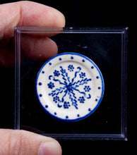 Load image into Gallery viewer, Dollhouse Miniature ~ Eileen Vernon Large Pottery Plate with Blue Flower Design
