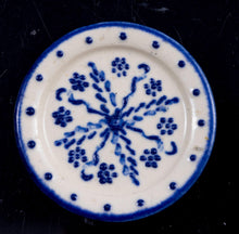 Load image into Gallery viewer, Dollhouse Miniature ~ Eileen Vernon Large Pottery Plate with Blue Flower Design
