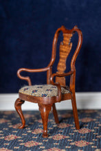 Load image into Gallery viewer, Dollhouse Miniature ~ David Booth Queen Anne Arm Chair with Cushion - Lee Lefkowitz Estate

