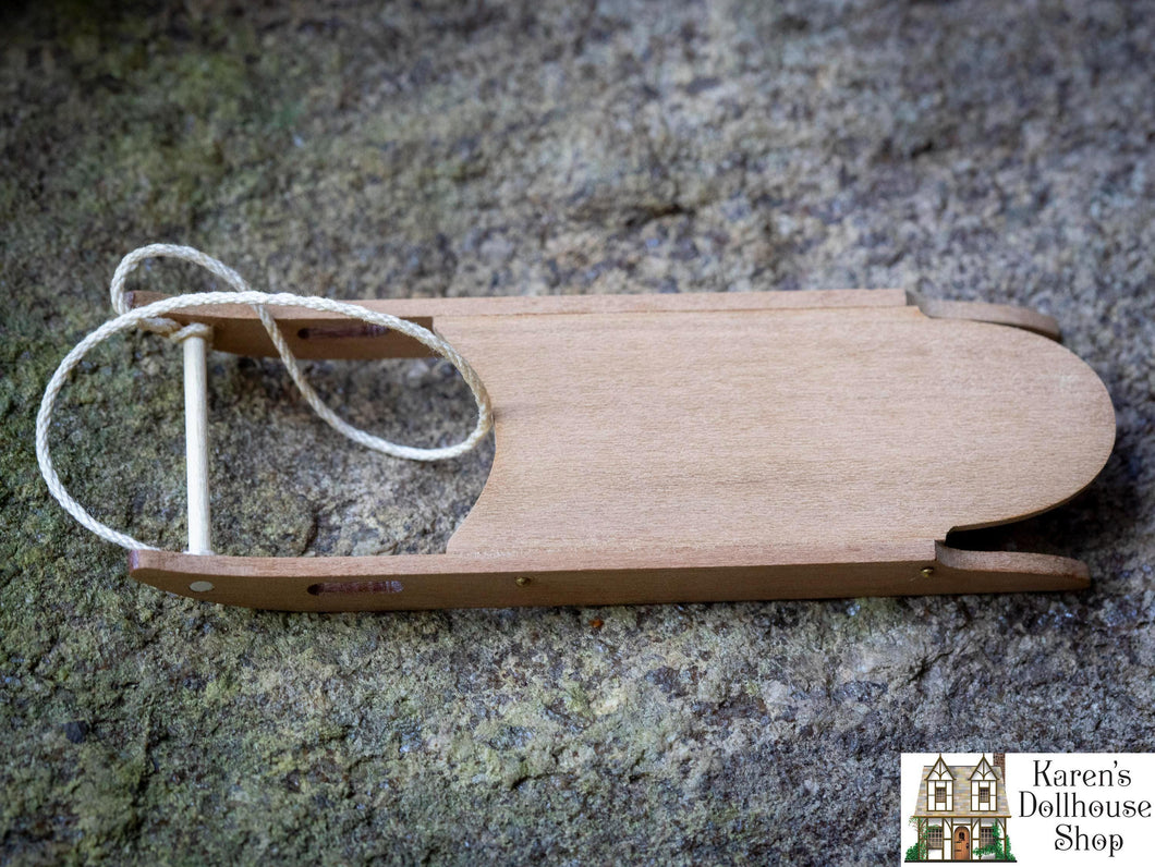 Dollhouse Miniature ~ IGMA Artisan Al Chandronnait Wooden Sled