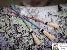 Load image into Gallery viewer, Dollhouse Miniature ~ IGMA Artist Al Chandronnait Wooden Broom with Blue, Green or Reddish Handle
