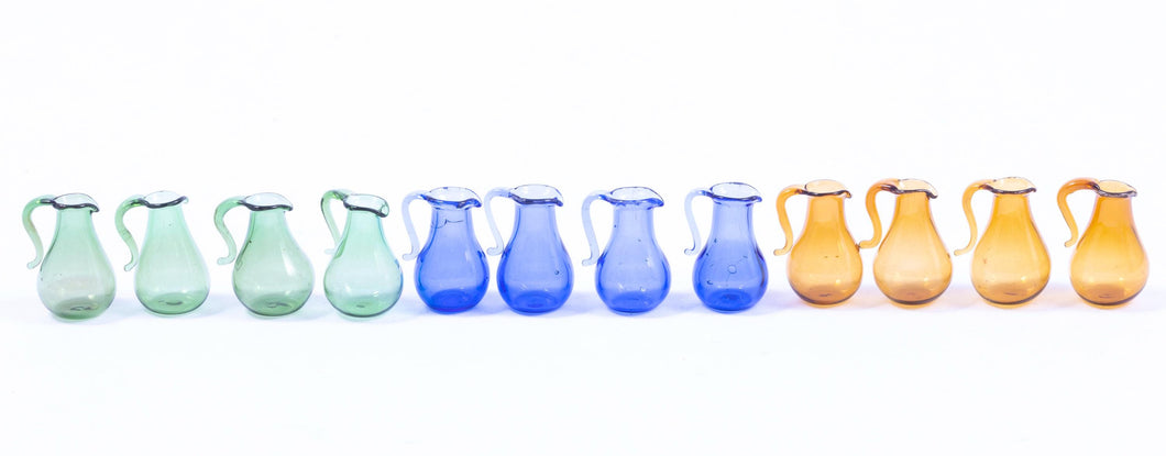 Dollhouse Miniature ~ Vintage Blown Glass Amber/Brown Pitcher