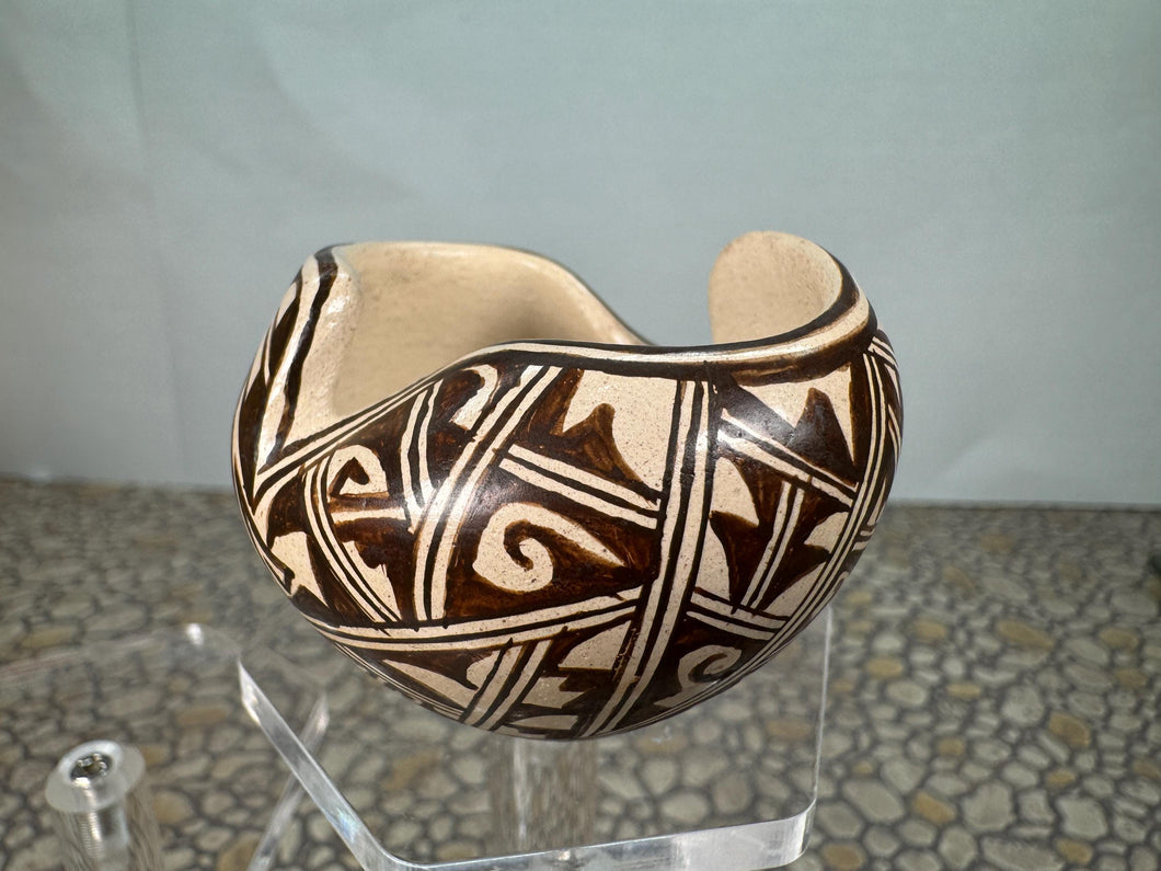 Dollhouse Miniature ~ Artisan Signed Southwestern Large Handmade Hand Painted Pottery Planter