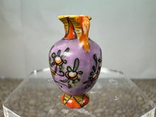 Load image into Gallery viewer, Dollhouse Miniature ~ Artisan Handmade Hand Painted Porcelain Purple Fruit Tree Flower Vase Signed
