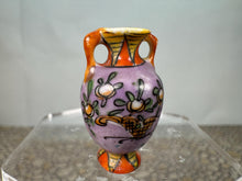 Load image into Gallery viewer, Dollhouse Miniature ~ Artisan Handmade Hand Painted Porcelain Purple Fruit Tree Flower Vase Signed
