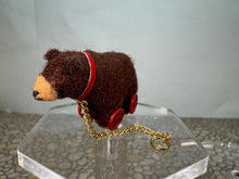 Load image into Gallery viewer, Dollhouse Miniature ~ Vintage Artisan Handmade Bear Toy With Gold Chain
