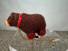 Load image into Gallery viewer, Dollhouse Miniature ~ Vintage Artisan Handmade Bear Toy With Gold Chain
