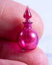 Load image into Gallery viewer, Dollhouse Miniature ~ Francis Whittemore Hand Blown Glass Cranberry Perfume Bottle - Removable Stem
