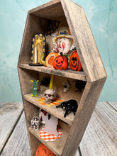 Load image into Gallery viewer, Dollhouse Miniature ~ Artisan Handmade Decorated Coffin Halloween Display Case
