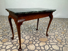 Load image into Gallery viewer, Dollhouse Miniature - Vintage Artisan Mark Gooch Handmade Wooden Table UK With Marble Top
