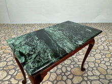 Load image into Gallery viewer, Dollhouse Miniature - Vintage Artisan Mark Gooch Handmade Wooden Table UK With Marble Top
