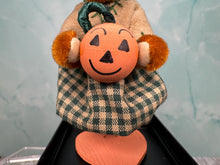 Load image into Gallery viewer, Dollhouse Miniature ~ World Of Miniature Bears Handmade Halloween Pumpkin Bear Limited Edition
