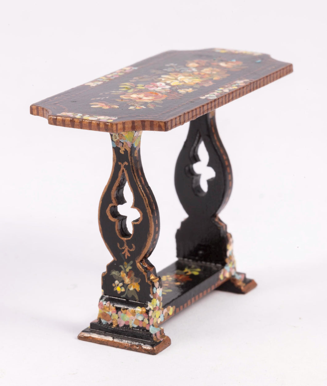 Dollhouse Miniature ~ Natasha Hand Painted Side table, Beautifully Painted
