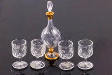 Load image into Gallery viewer, Dollhouse Miniature ~ Beautiful Decanter Set with 4 Ferenc Albert Glasses - Lee Lefkowitz Estate
