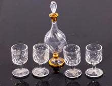 Load image into Gallery viewer, Dollhouse Miniature ~ Beautiful Decanter Set with 4 Ferenc Albert Glasses - Lee Lefkowitz Estate
