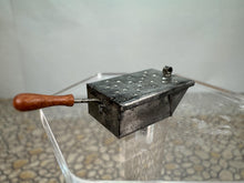 Load image into Gallery viewer, Dollhouse Miniature ~ Vintage Artisan Studio B 1982 Handmade Tin Ember Carrier With Wood Handle and Working Lid
