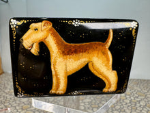 Load image into Gallery viewer, Dollhouse Miniature ~ Artisan Handmade Hand Painted Schnauzer Decorative Box Signed
