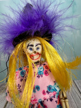 Load image into Gallery viewer, Dollhouse Miniature ~ Artisan Handmade Halloween Skeleton Woman In Pink Dress Doll
