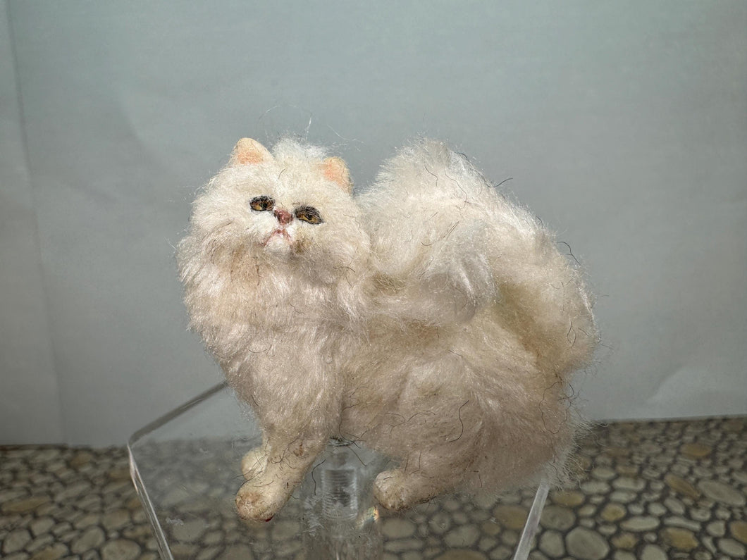 Dollhouse Miniature ~  Artisan Handmade OOAK White Cat