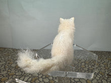 Load image into Gallery viewer, Dollhouse Miniature ~  Artisan Handmade OOAK White Cat Raising Paw
