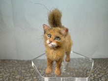 Load image into Gallery viewer, Dollhouse Miniature ~  Artisan Handmade OOAK Yellow Cat With Green Eyes
