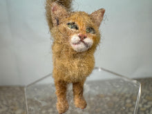 Load image into Gallery viewer, Dollhouse Miniature ~  Artisan Handmade OOAK Yellow Cat With Green Eyes
