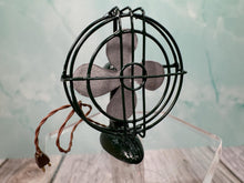 Load image into Gallery viewer, Dollhouse Miniature ~ Vintage IGMA Artisan Lew Kummerow Handmade Metal Fan Green
