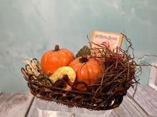 Load image into Gallery viewer, Dollhouse Miniature ~ Artisan Decorated Handmade Pumpkin Basket Autumn Fall Halloween
