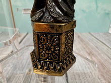 Load image into Gallery viewer, Dollhouse Miniature ~ Artisan Handmade Brass Woman Holding Fruit Bowl Statue Decorative
