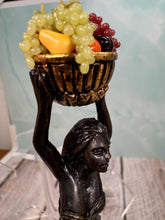 Load image into Gallery viewer, Dollhouse Miniature ~ Artisan Handmade Brass Woman Holding Fruit Bowl Statue Decorative
