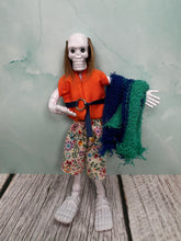 Load image into Gallery viewer, Dollhouse Miniature ~ Artisan Handmade Halloween Skeleton Beach Bum Doll
