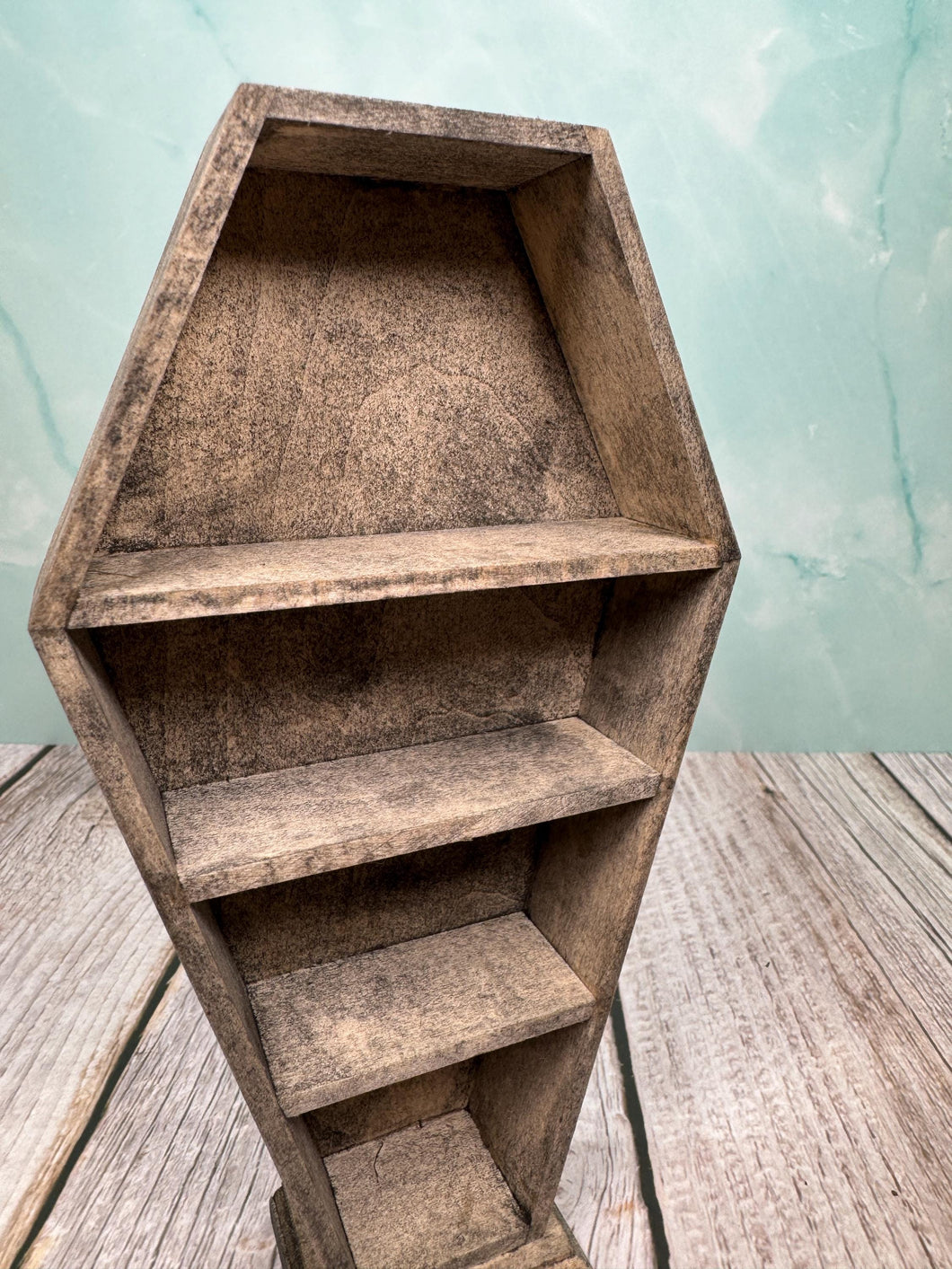 Dollhouse Miniature ~ Artisan Handmade Coffin Halloween Display Case