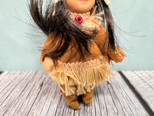 Load image into Gallery viewer, Dollhouse Miniature ~ Vintage Halloween Kid Porcelain Little Girl Doll In Native American Costume
