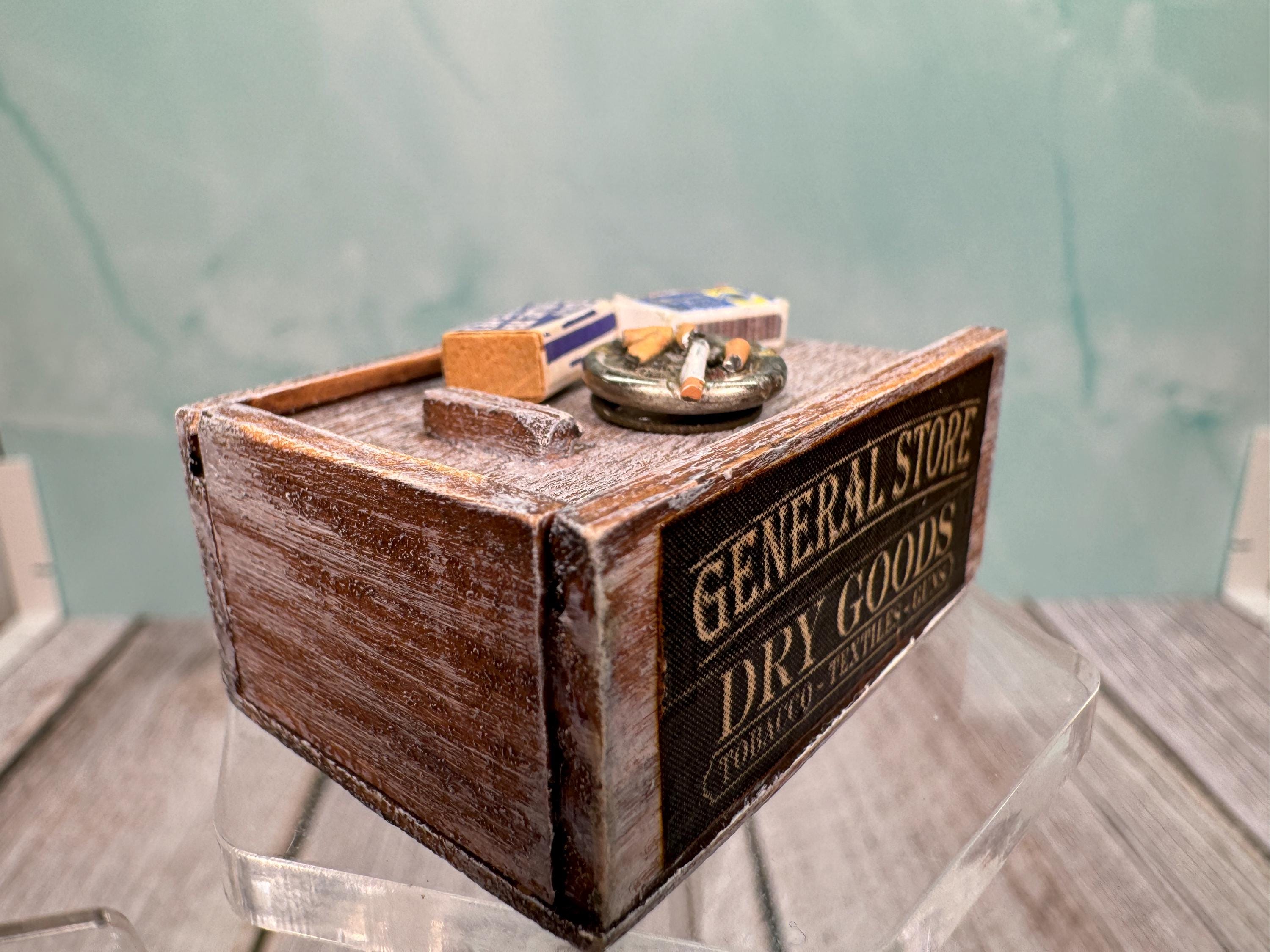 Vintage Artisan Handmade Decorated General Store Box With Cigarettes ...