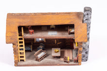 Load image into Gallery viewer, Dollhouse Miniature ~  1:144 Scale Log Cabin with Furniture Made of Wood - From Johnston Estate
